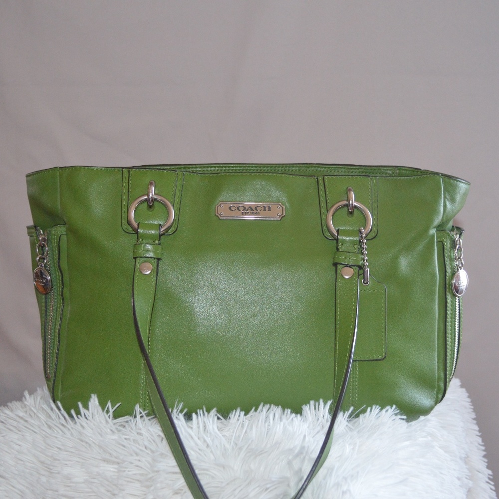 Green coach shoulder bag